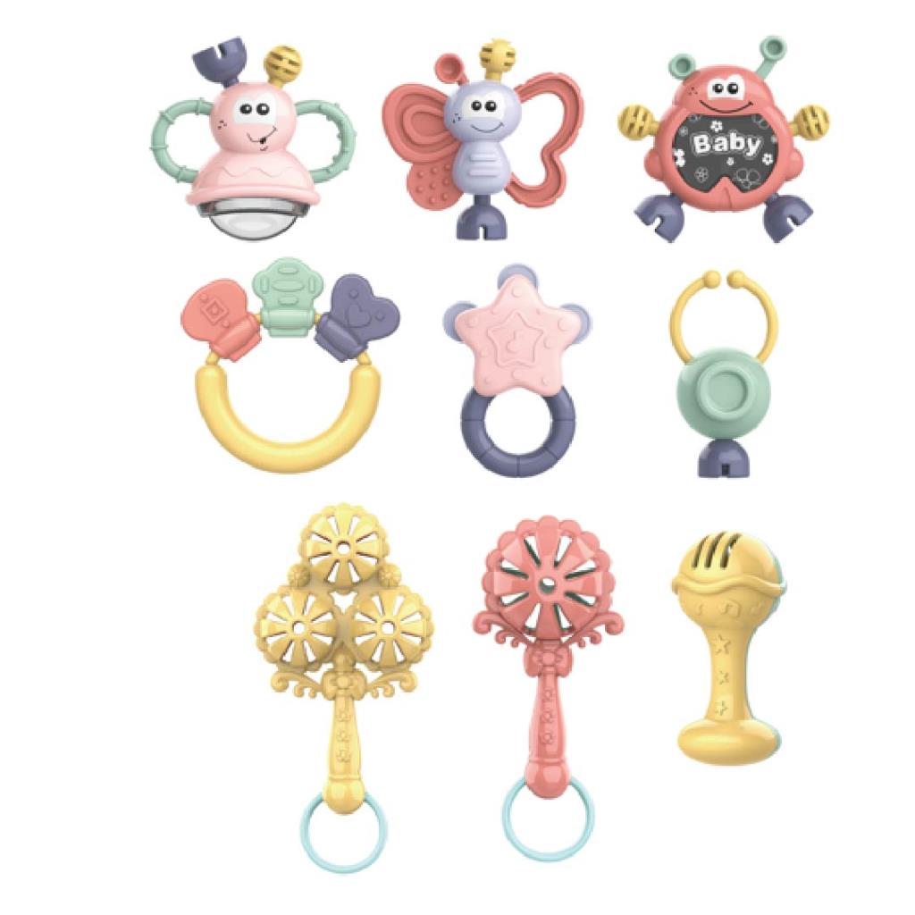 Baby Rattle & Teether Toy Set – Animal & Shape Designs
